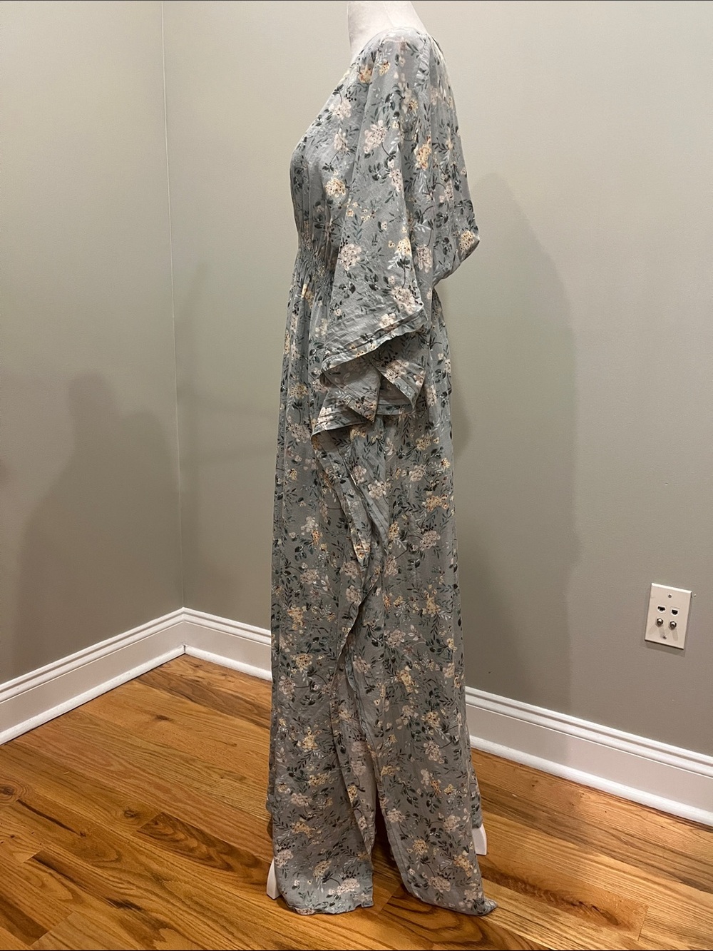 Natural Life Sanibel Floral Sage Green Kaftan Maxi Dress - Picture 5 of 11